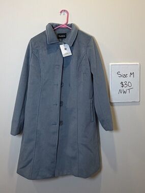 Blue Gray Women's Long Coat - Size M NWT